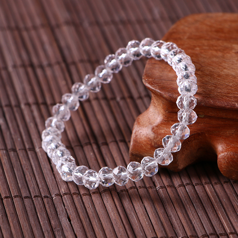 2元店精品饰品6mm菱形水晶手链单圈人造水晶手串地摊热卖手饰批发