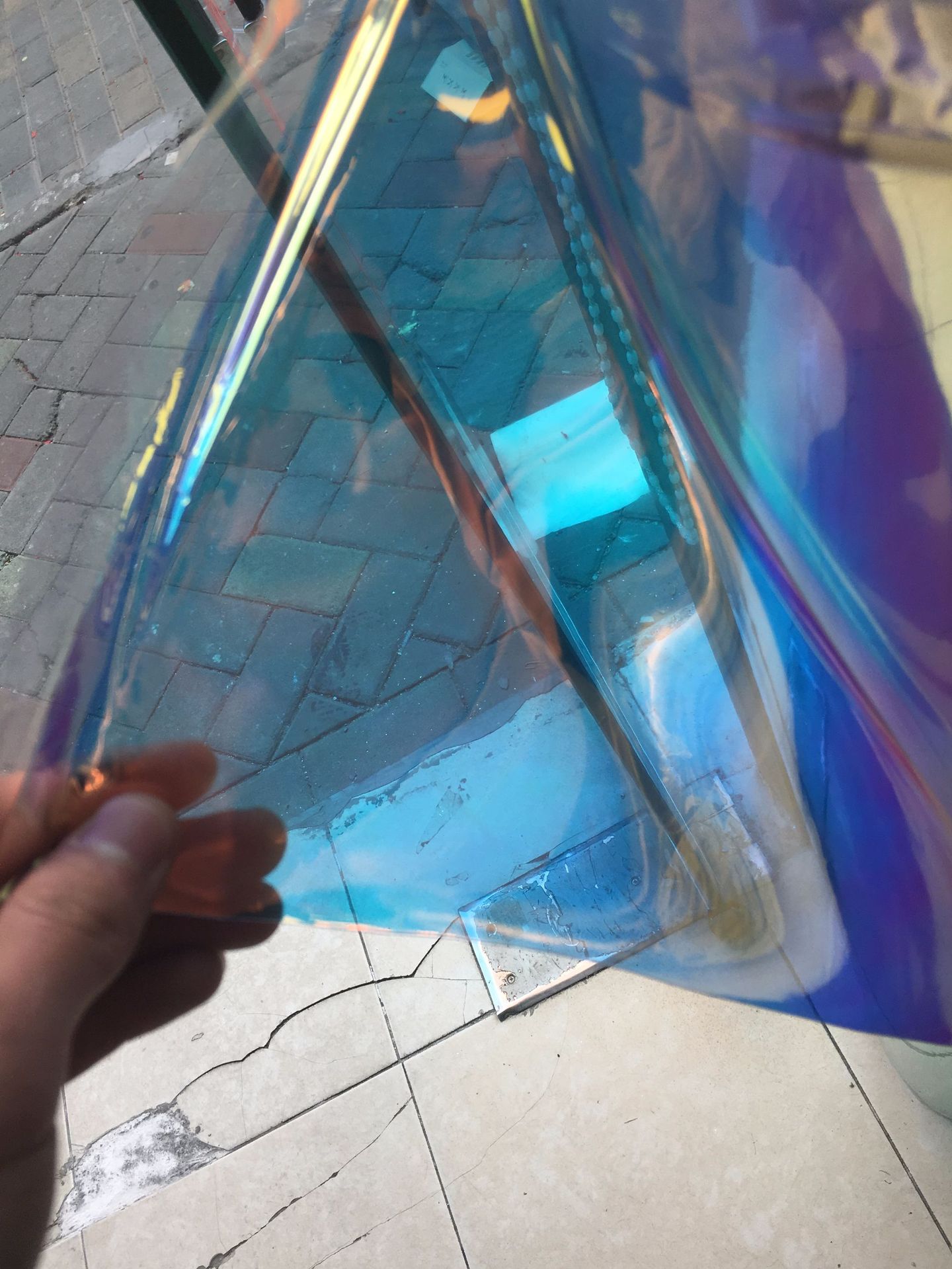 8mm透明幻彩 镭射pvc膜 彩虹pvc膜 手袋面料