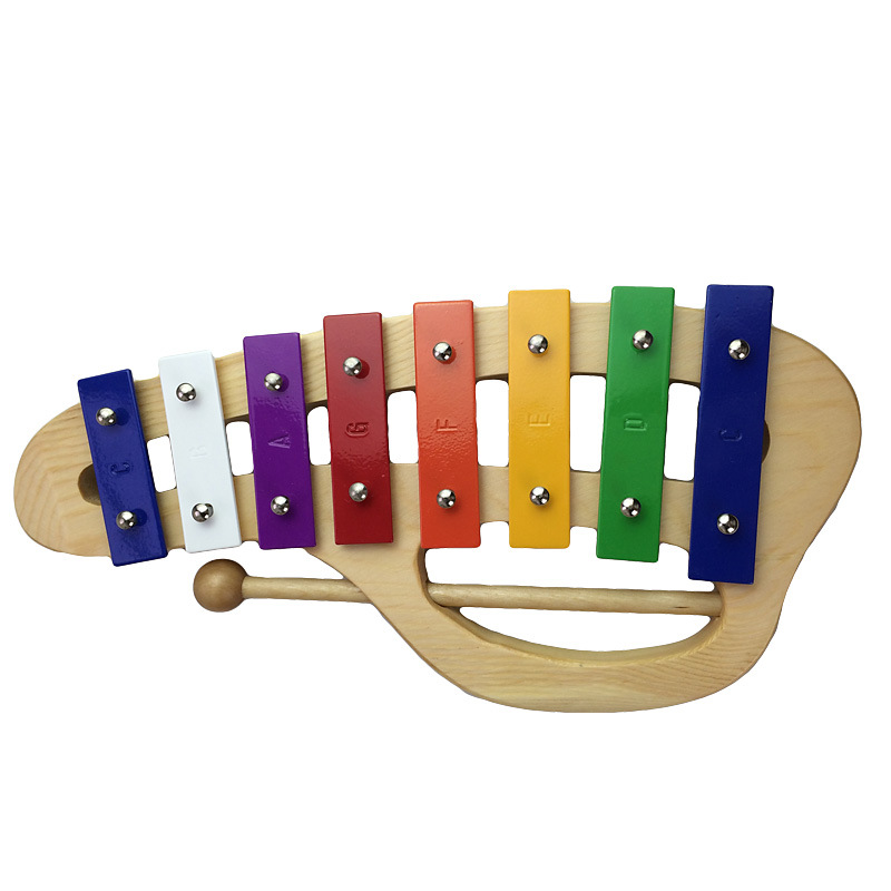 奥尔夫乐器 幼儿儿童专用器材 彩色手提8音琴 八音七彩铝板琴