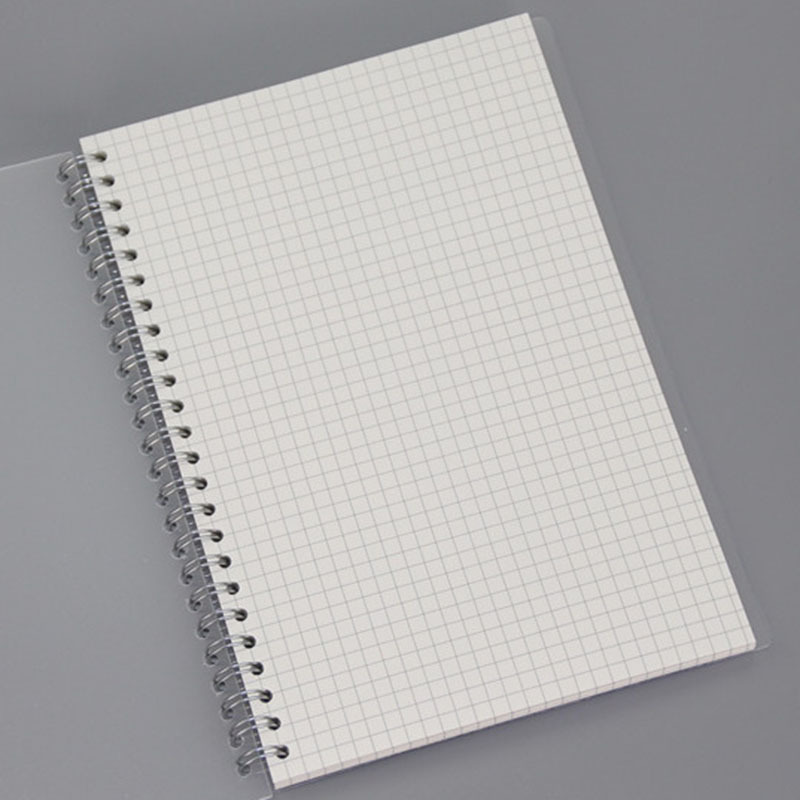 a5线圈方格本 pp透明磨砂b5笔记本a6记事本 学生手帐空白网格本