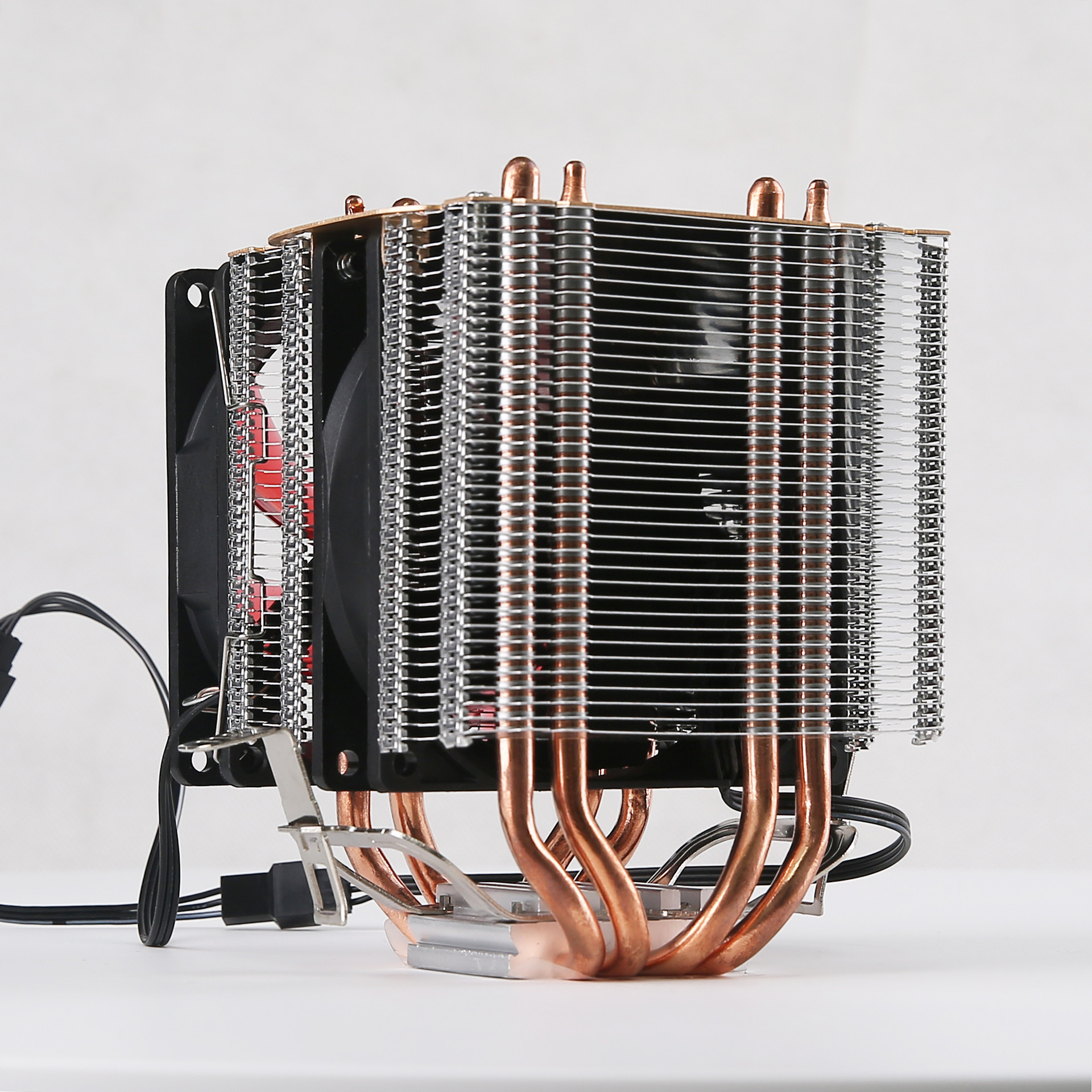 4热管双塔cpu散热器 铜管cpu风扇 led发光 intel amd 通用多平台