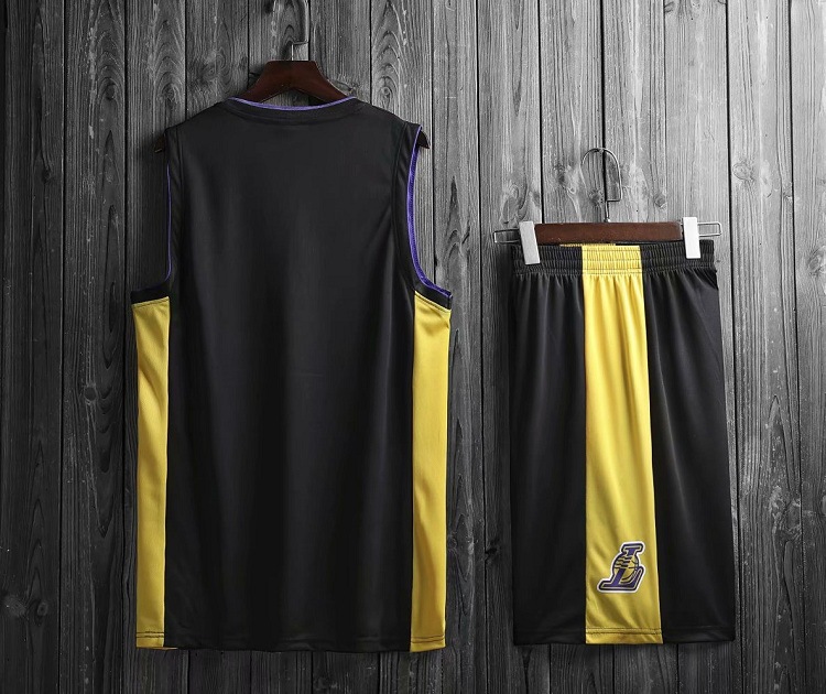刻印号字diy湖人篮球队服套装学生比赛训练篮球衣团购出场篮球服