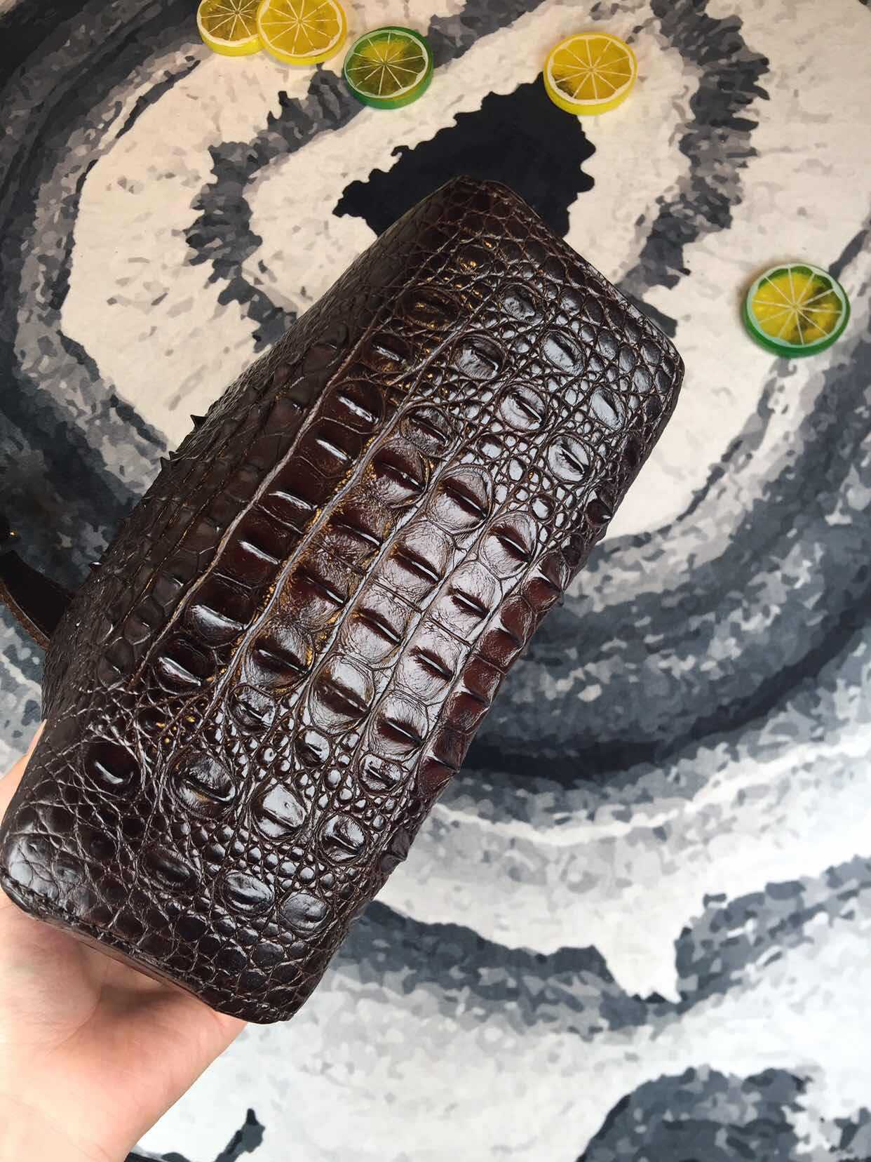 真鳄鱼皮头骨正六大头骨时尚个性男士斜挎包