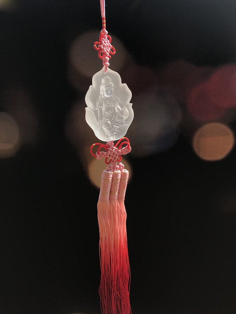 琉璃车挂观音莲花手印数珠手药师佛吉祥汽车车内饰品挂件定制代发
