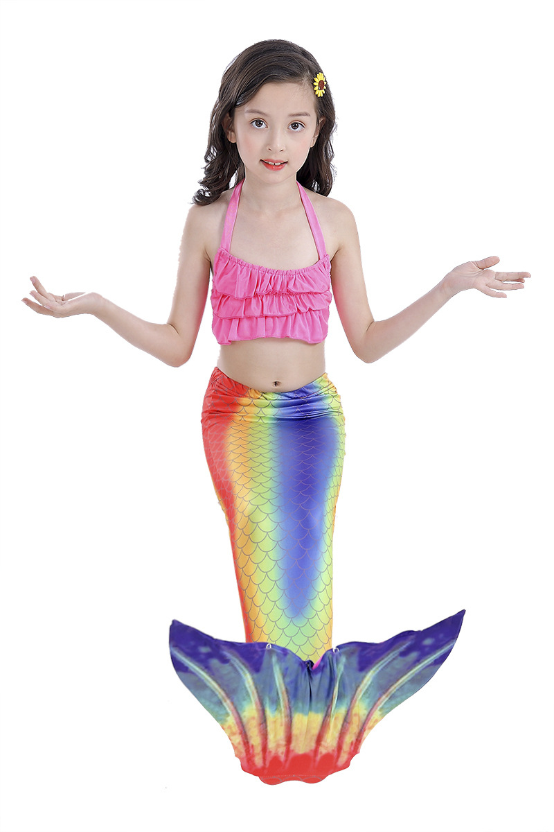 2020美人鱼泳衣儿童美人鱼尾巴游泳衣美人鱼服装礼物可装脚蹼