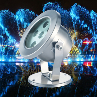批发户外不锈钢水底灯led七彩水下射灯防水圆形喷泉灯鱼缸水池