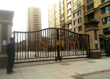 小区房地产家园铁艺平开大门定做款式005