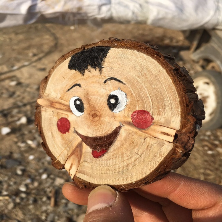 创意家居杉木圆木片绘画木片diy手工制作木片茶杯垫钥匙扣定制