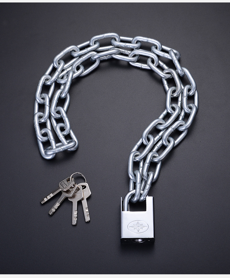 批发自行车锁山地车锁铁链锁链条锁单车锁通开防盗链锁商店大门锁