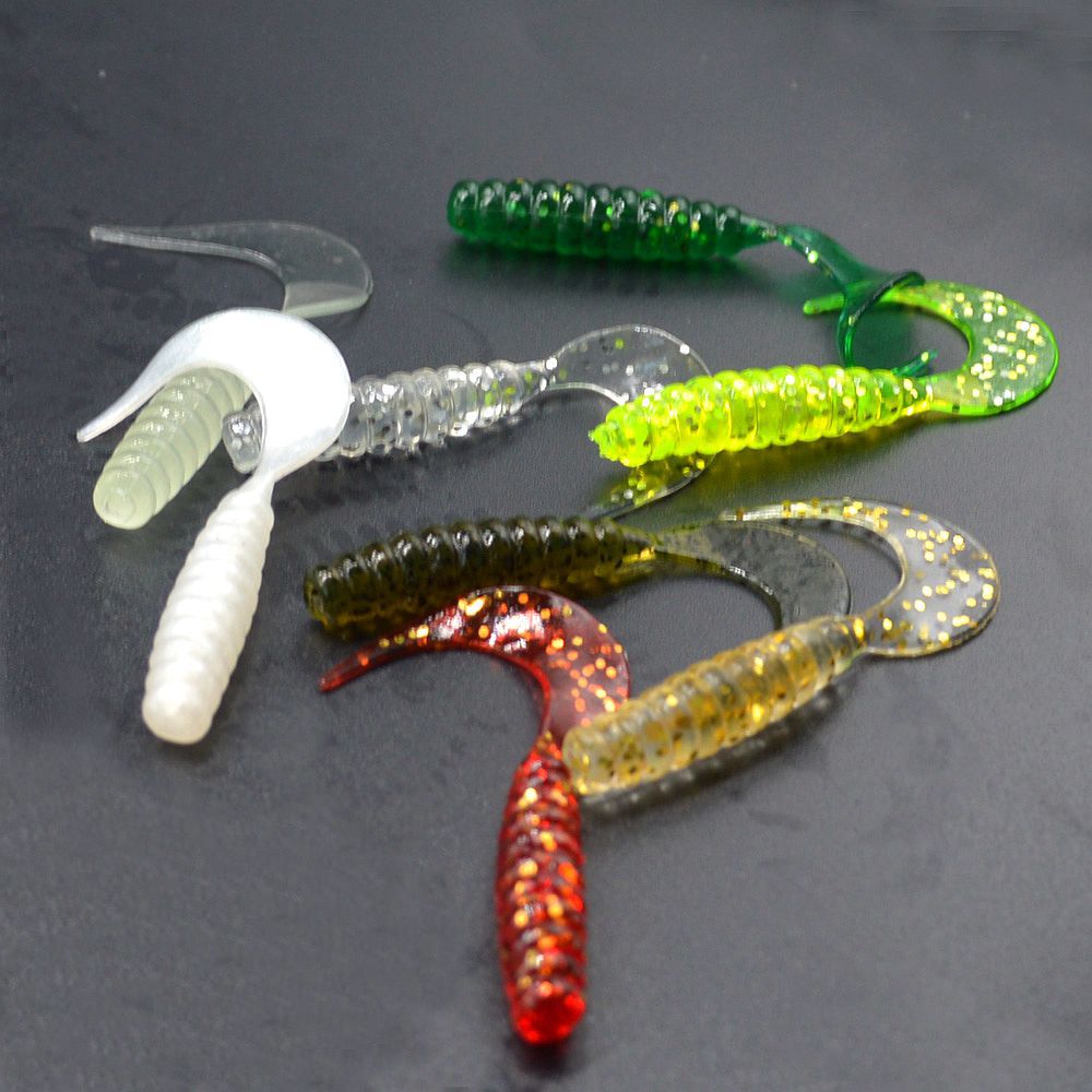 1g 路亚软饵 软虫 软蛆 单尾卷尾虫鱼饵