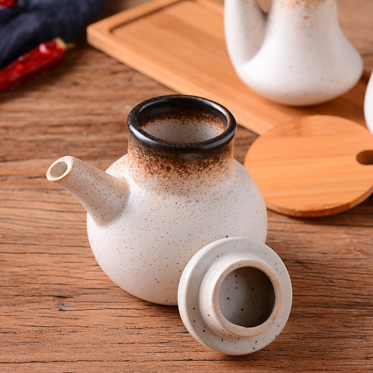 日式酱油壶寿司餐厅火锅料理陶瓷调味壶瓶酱醋壶辣椒罐牙签筒套装