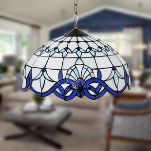 地中海风格蓝色吊灯简约客厅餐厅灯温馨卧室灯书房巴洛克灯