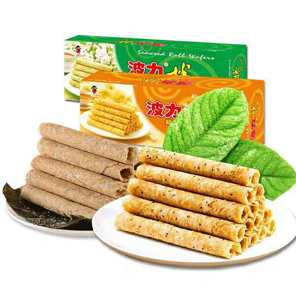 波力蛋卷54g鸡蛋味海苔味饼干点心膨化休闲零食糕点心年货