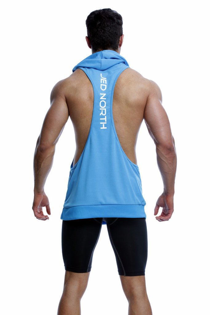 夏季运动背心男无袖纯棉健身马甲肌肉兄弟篮球训练露背透气连帽衫