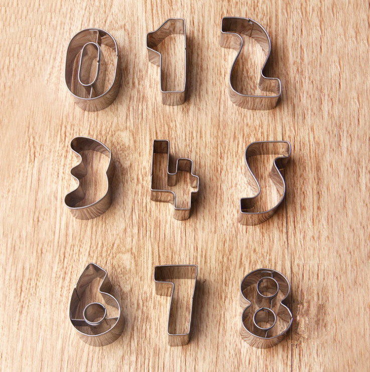 不锈钢数字模具套装 立体3d曲奇饼干制作翻糖蛋糕diy烘焙厂家直销