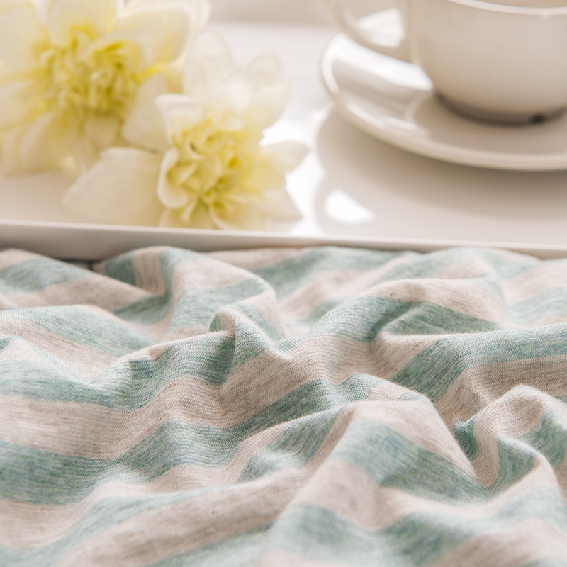 Non-Printed Yarn-Dyed Full Cotton Tianzhu Cotton Striped Four-Piece Japanese-Style Knitted Cotton Cotton Simple Bedding