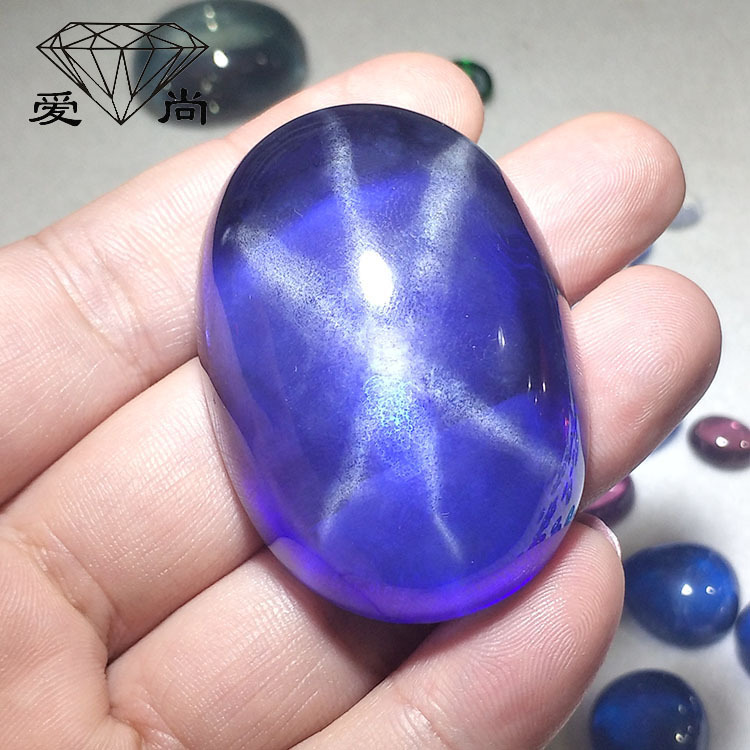 3550mm大颗星光蓝宝石限量版约70g自然光下无星光强光下有星光
