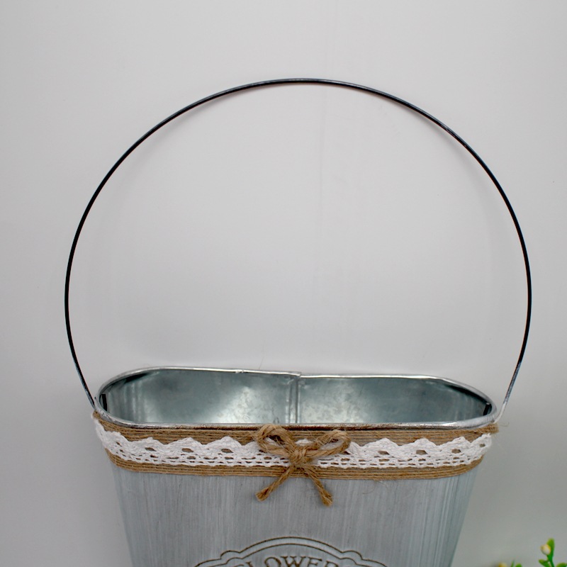 金属工艺品-防水铁皮麻绳复古做旧铁艺简约创意手工多肉花盆插花花桶