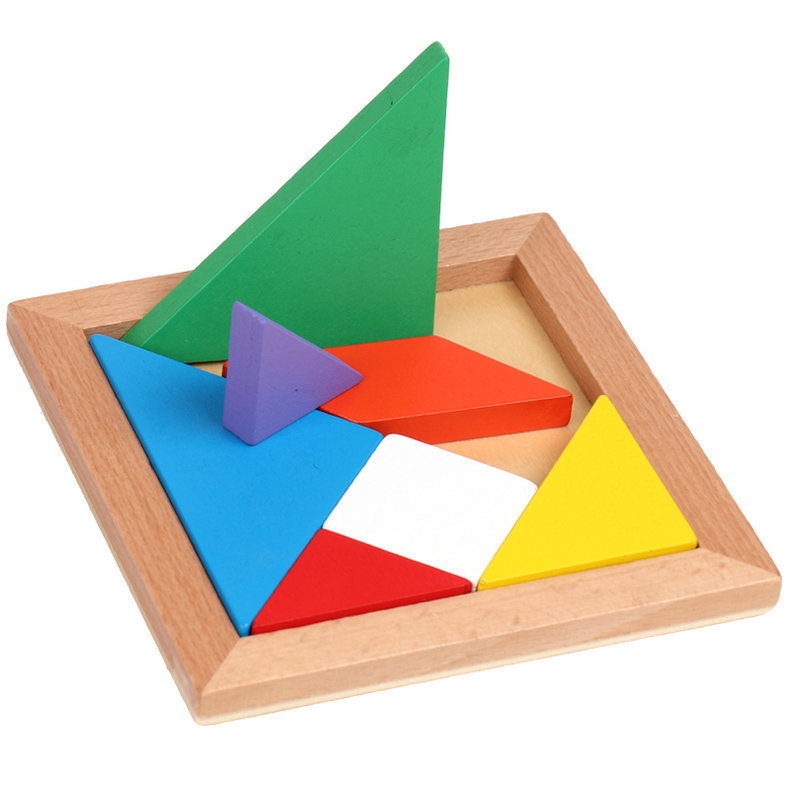 木制益智早幼儿教榉木百变拼图脑力开发玩具四七巧板批发厂家直销