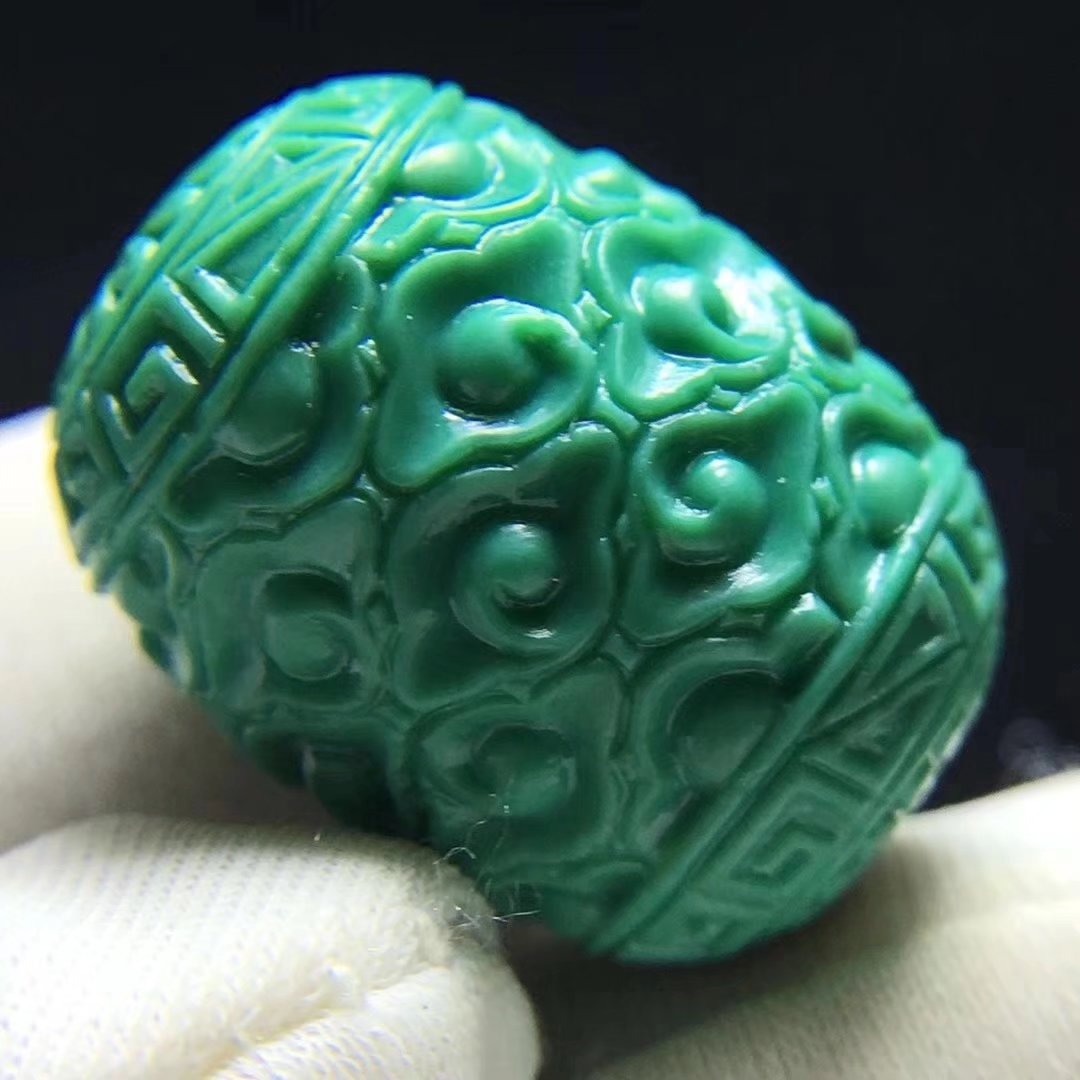 纯天然绿松石高瓷秦古料浮云桶珠批发 原矿产地工厂价格如心珠宝