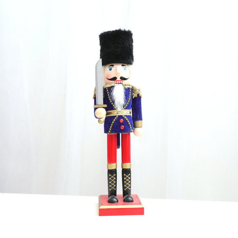 跨境批发38cm胡桃夹子国王士兵木偶家居摆件创意礼品圣诞生日礼物