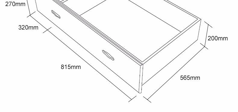 高箱 储物箱气动高架抽屉床箱式 松木气压箱框