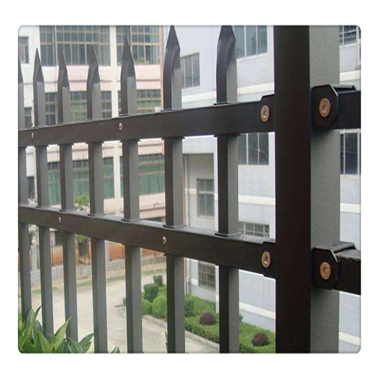 三横梁蓝白现货新钢护栏透视围墙锌钢栅栏圈墙防锈围栏