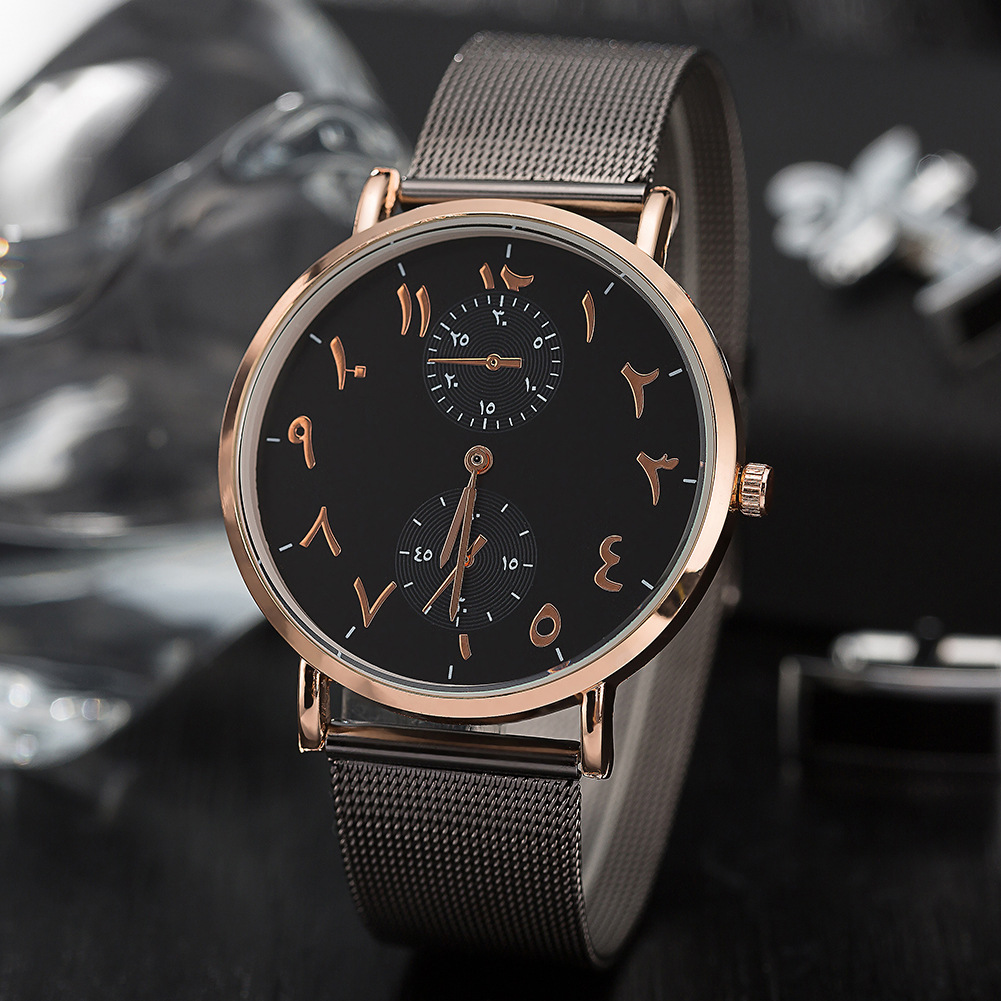 厂家直销womage新款腕表两眼四针个性表盘合金宽带男女时尚装饰表