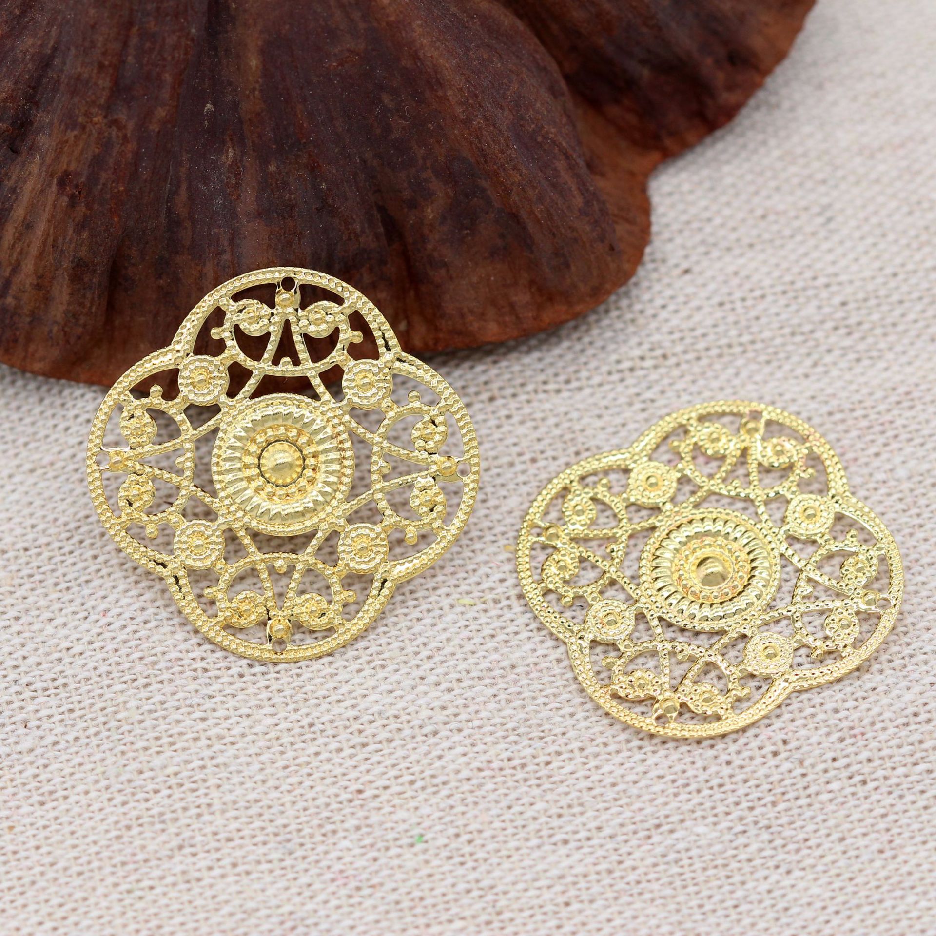 古风饰品配件纯铜镂空花片 中国风花枝铜片 手工材料古装头饰配件