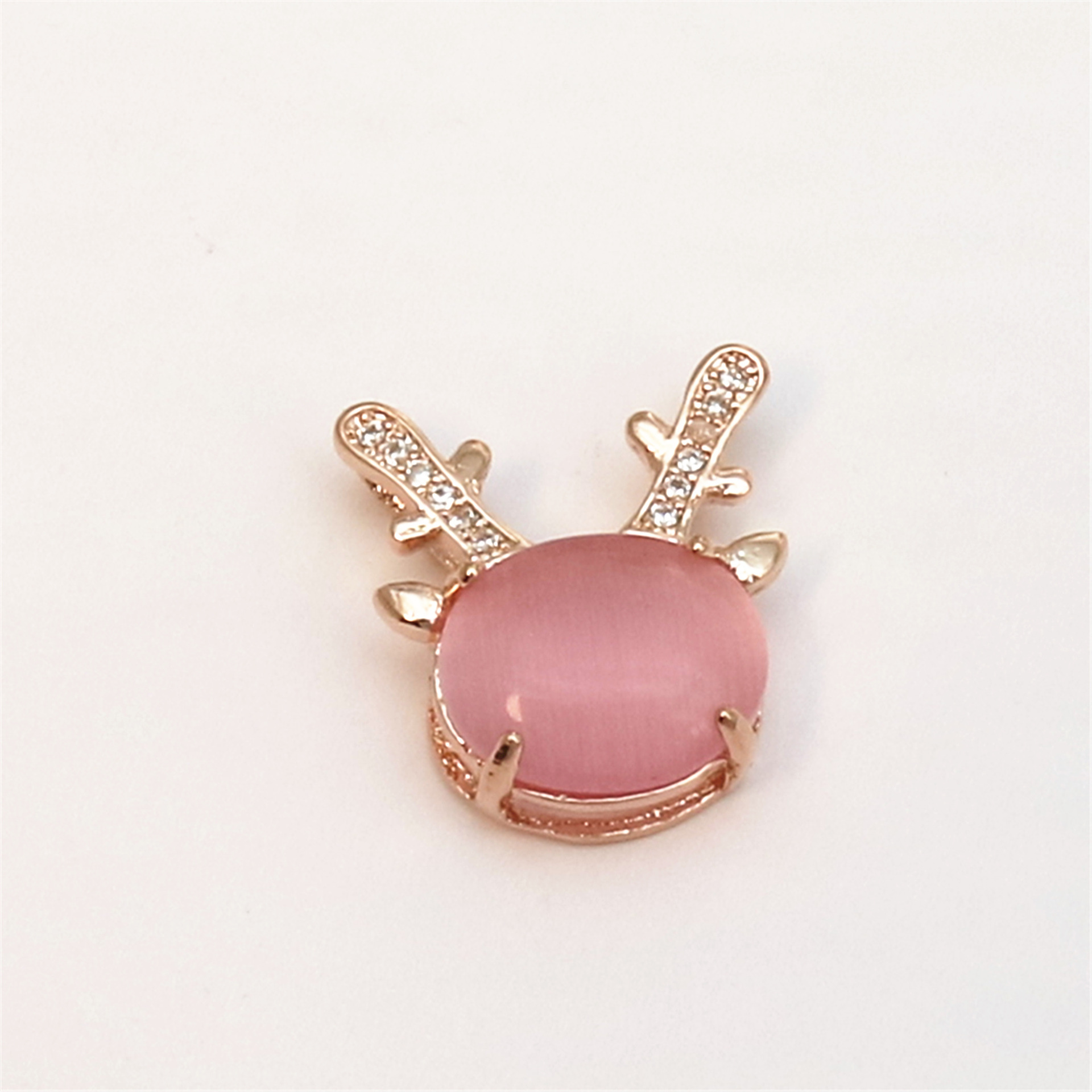 热卖小鹿角项链女锁骨链创意水晶925甜美时尚个性吊坠森系简约