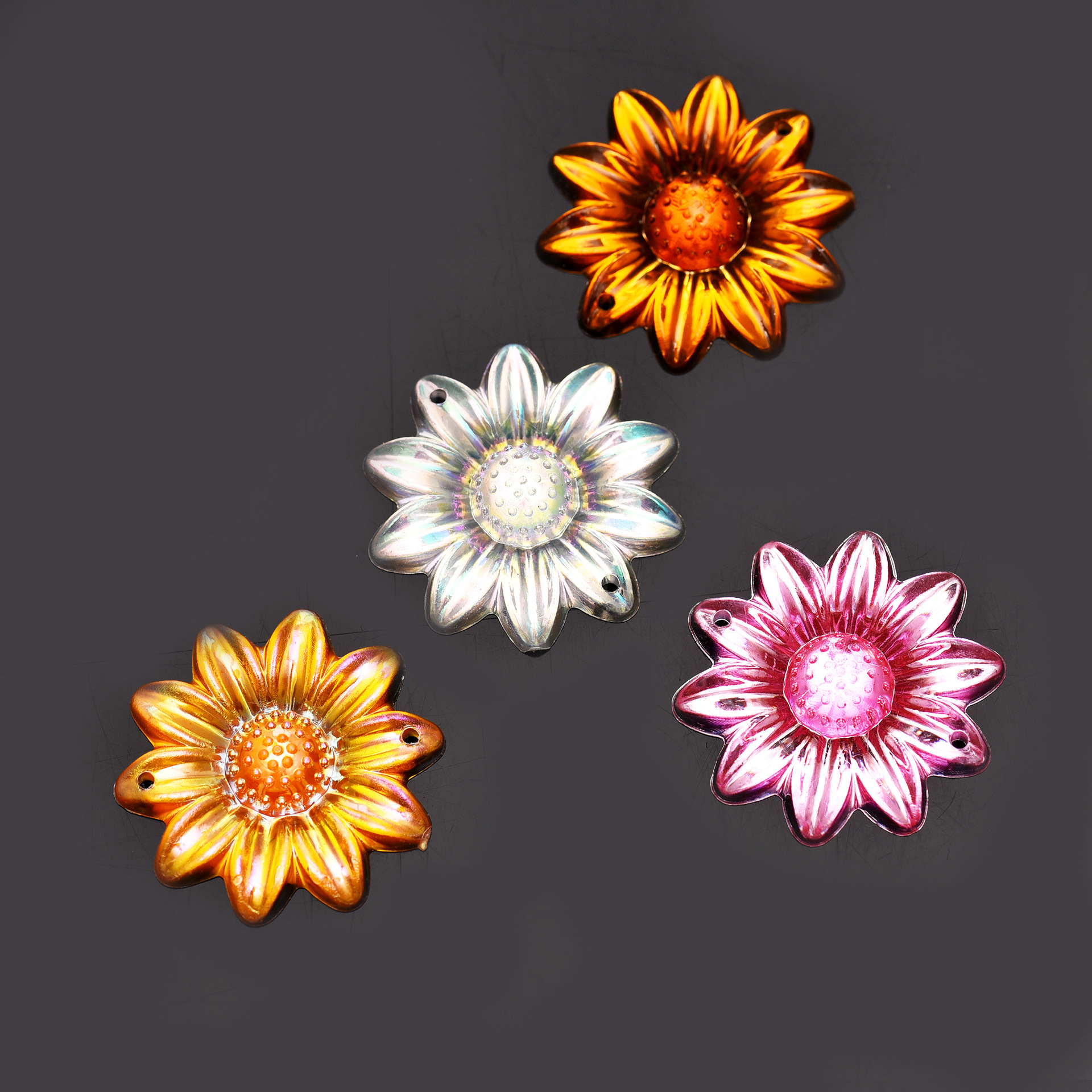 双孔向日葵钻 亚克力水钻 手工手缝钻 缝衣服鞋包辅料钉钻装饰