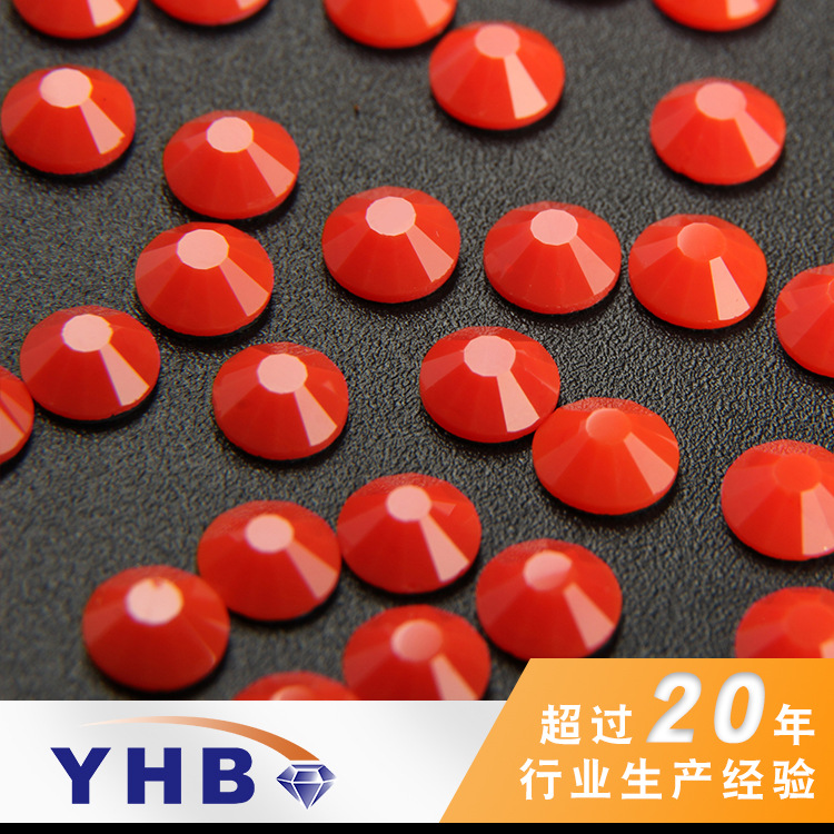 Yhb Factory Direct Sales Ornament Accessories Rhinestone Coral Red Sealant Bottom Glass Drill Ss30 Women's Shoes AB Colorful Diamond Wholesale