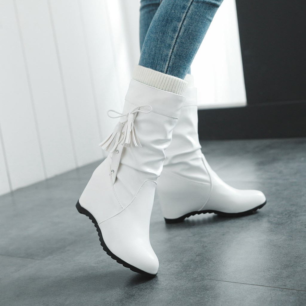 欧美外贸爆款裸靴2018秋季新款内增高大码女鞋舒适简约保暖靴子女