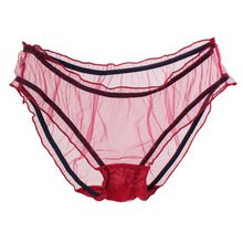 【3件包邮】男士网纱丝滑透明平角内裤家居短裤轻盈超薄阿罗裤