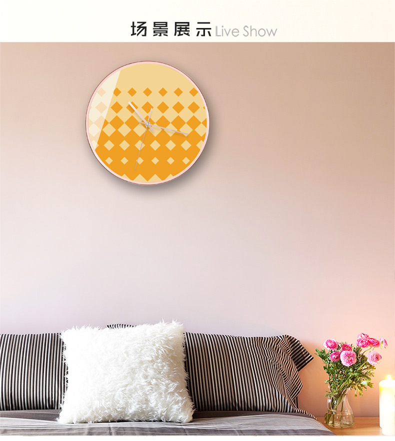 钟国时代 彩色方格挂钟 时尚简约潮流挂钟 卧室客厅装饰钟表 o202