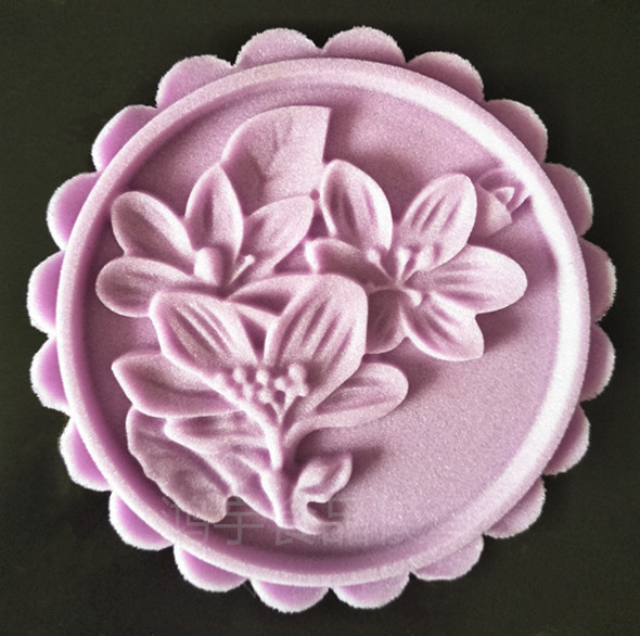 新款100g125g桂花玫瑰花立体拱形手压月饼模具五件套