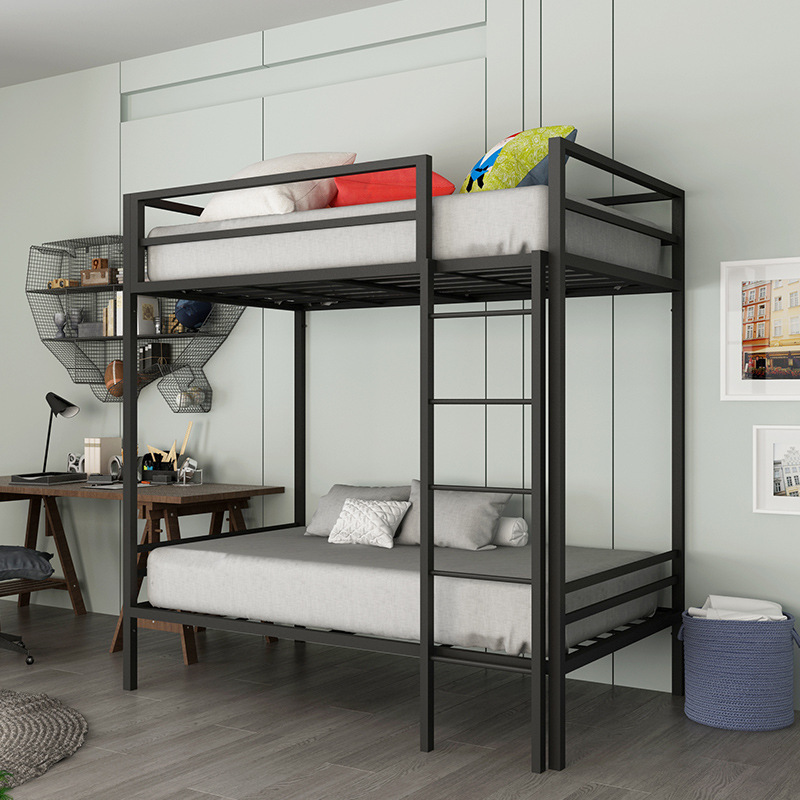北欧铁艺双层床上下铺民宿旅馆员工宿舍寝室高低床电竞铁床子母床
