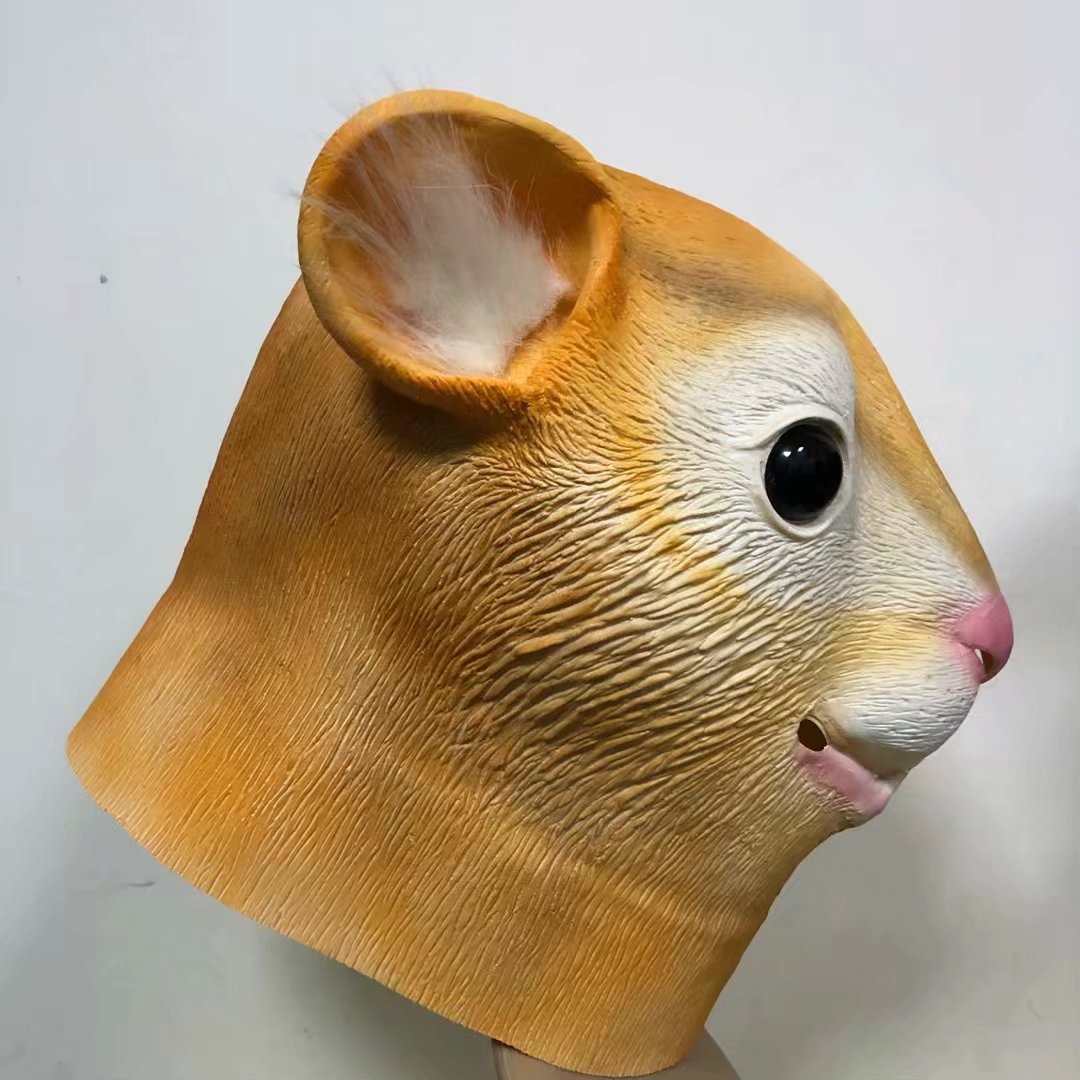 厂家批发老松鼠面具 仿真乳胶动物头套男女人万圣节化妆舞会派对