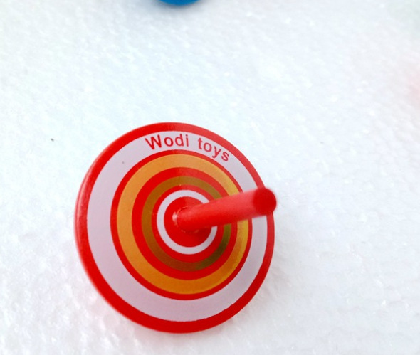 木质迷你小陀螺 童年怀旧玩具 木制彩色动物陀螺 炫彩陀螺