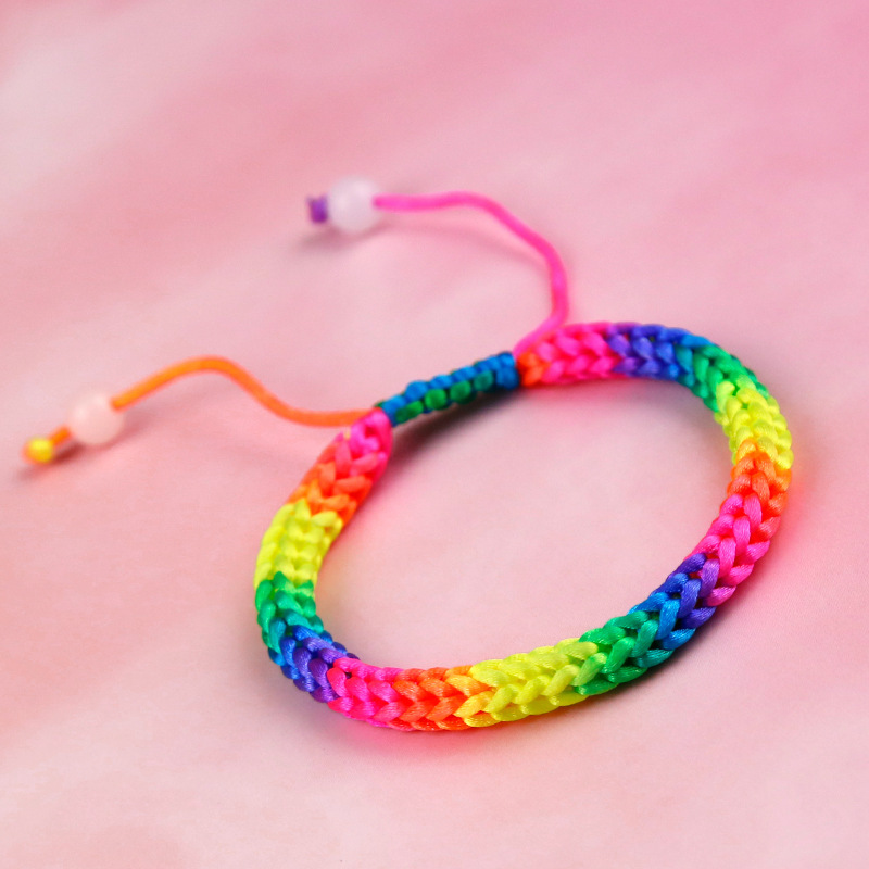 藏式五色线金刚结手链 手工编织手链 五彩绳端午节手链厂家批发