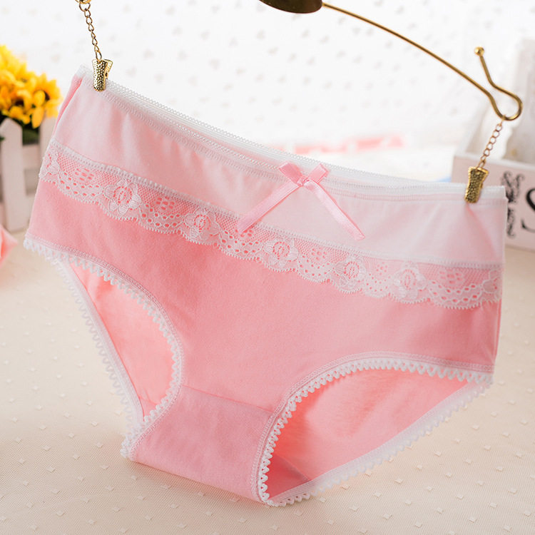 少女三角内裤新品b809内裤 少女内裤批发 日系小清新蕾丝边胖次