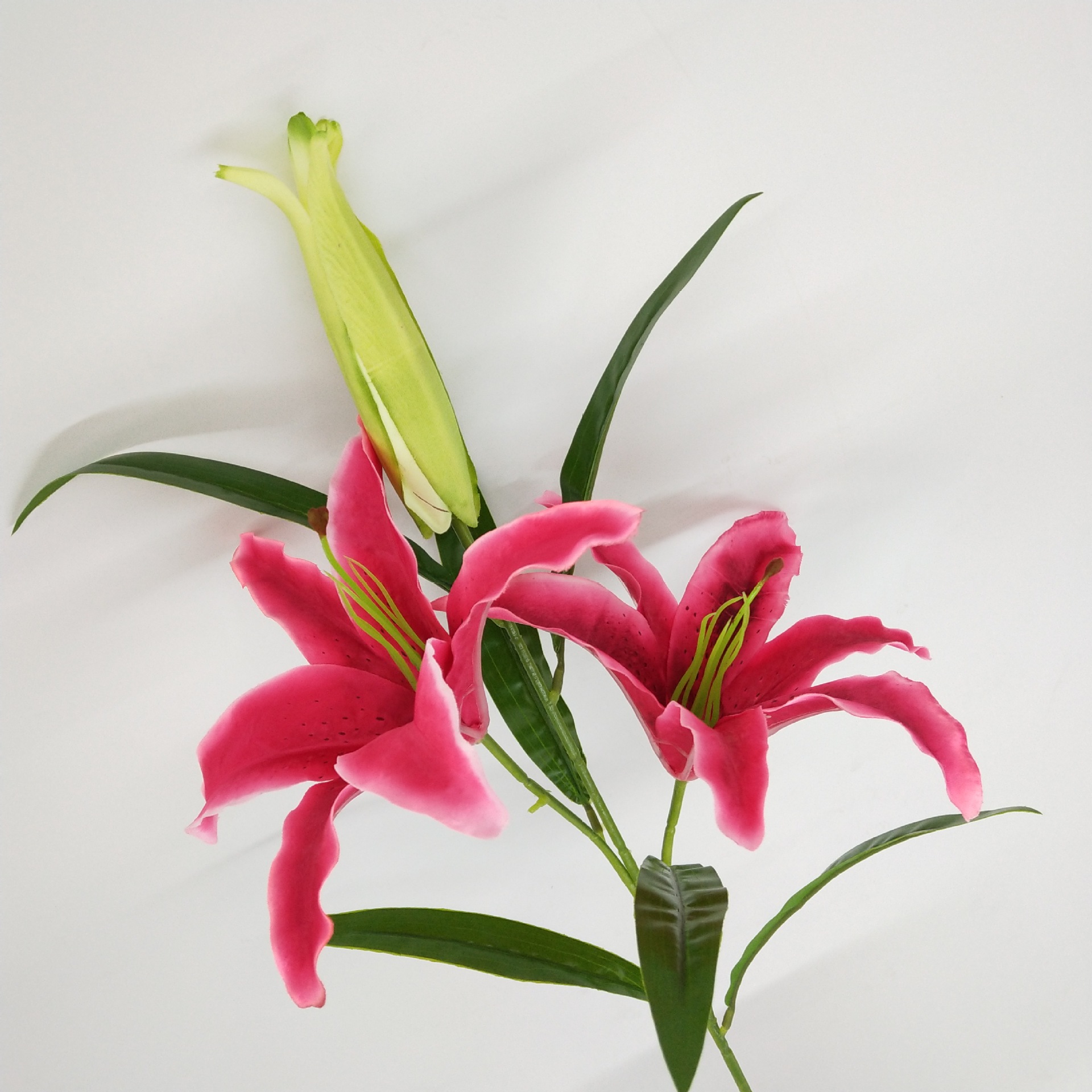 厂家3头单支百合仿真花植物假花婚庆插花装饰客厅卧室摆放