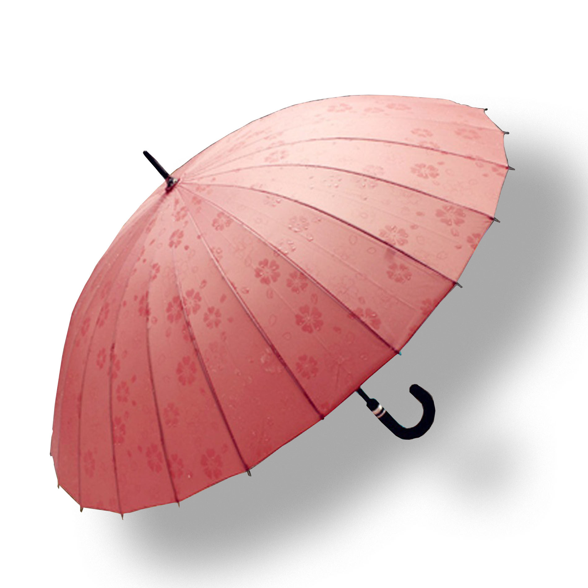 加固抗风24骨直杆雨伞遇水开花长柄伞男女纯色学生双人晴雨伞批发