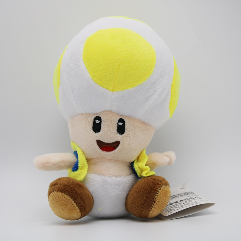 mario超级玛丽游戏毛绒公仔玩具 马里奥奇诺比奥 4色坐姿蘑菇人