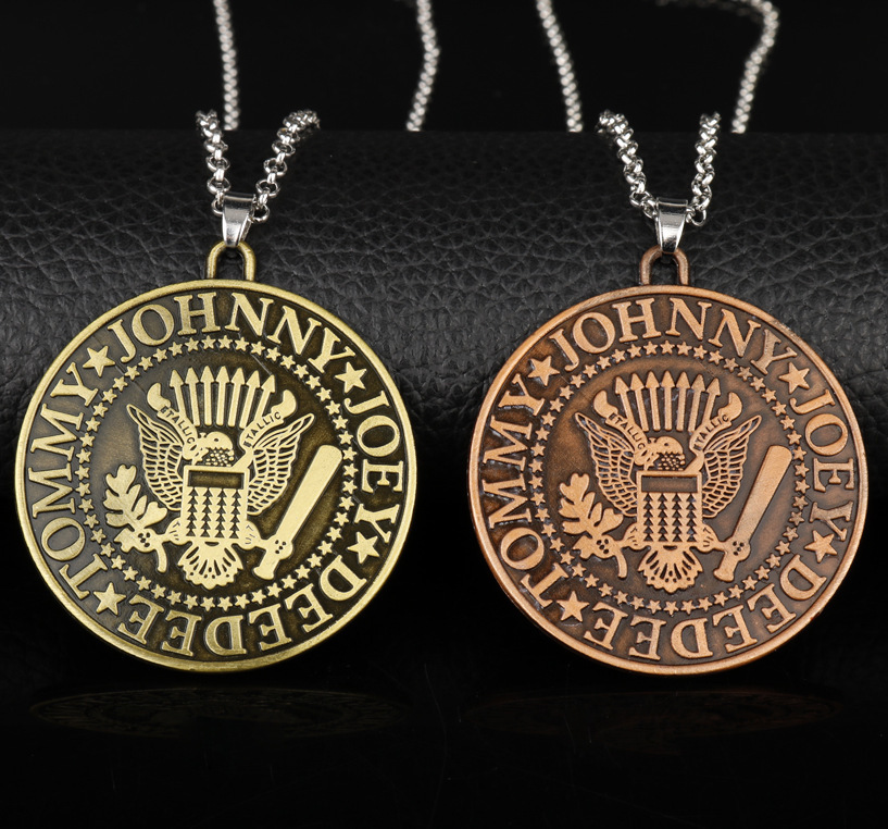 美国朋克摇滚乐队 ramones 雷蒙斯乐队标志吊坠复古项链毛衣链