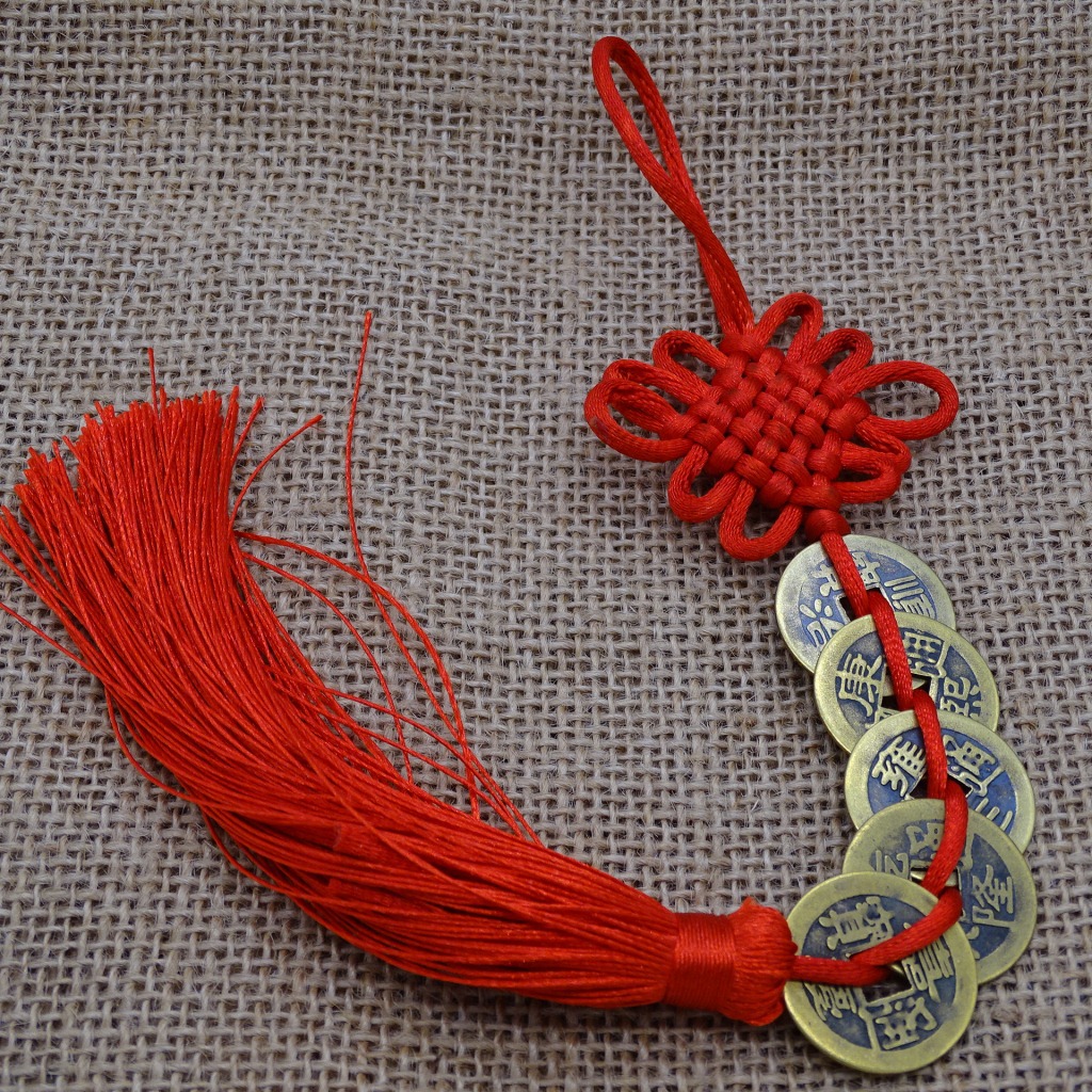 厂家直销风水挂件 古典铜钱中国结 民族风车挂 6盘结铜钱挂件批发