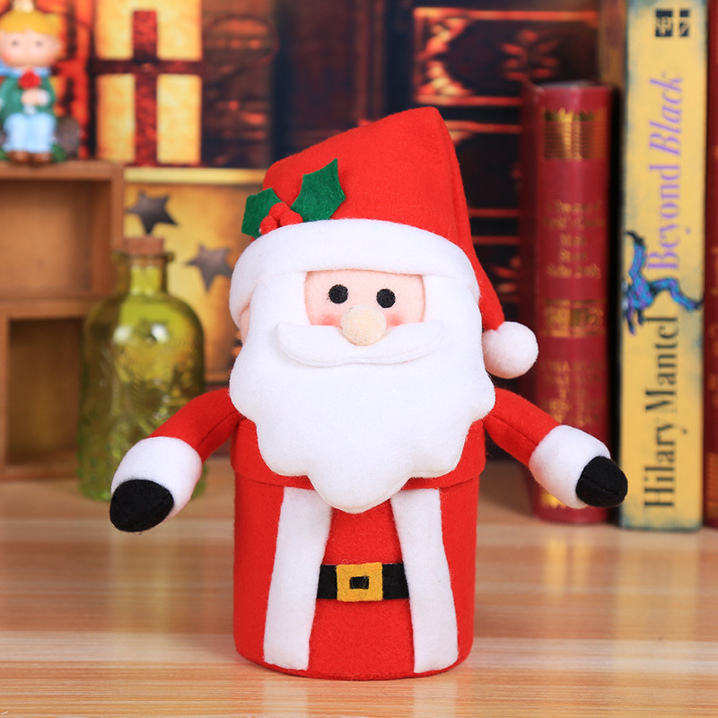 Factory Transparent Plastic Christmas Candy Box Santa Claus Gift Box Apple Jar Old Man Decoration Children Candy Jar