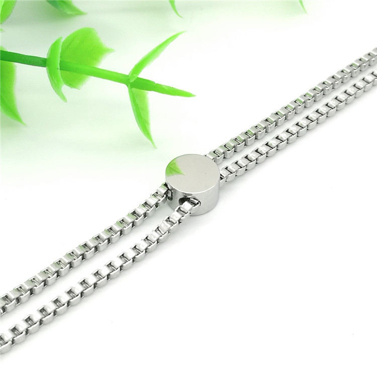 不锈钢调节滑珠 内置胶棒定位珠 镜面抛光手链项链调节珠diy饰品