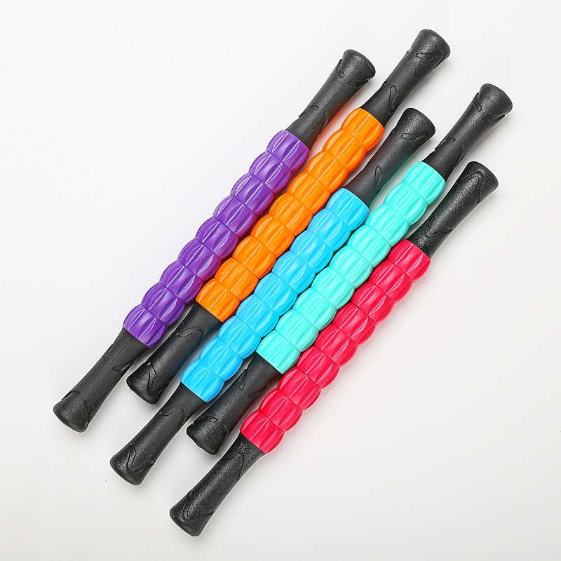 9节男女滚珠按摩棒肌肉放松瑜伽颈椎瘦手臂腰筋膜棒健身运动器材