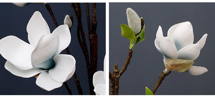 雪艳新款高档大枝帝王玉兰家居摆件落地装饰玉兰 假花摆件高档花